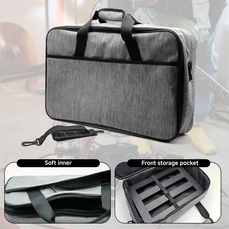 MIOTO 19.9”x12”Aluminum Alloy Guitar Pedal Board 1.7lb Super Light Large Effect Pedalboard with Carry Bag - Image 3
